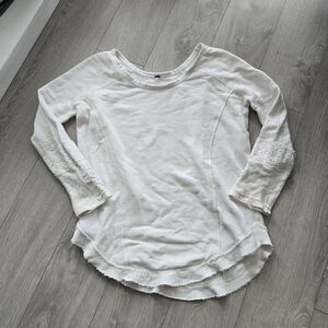 Free People White Long Sleeve Top
